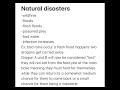 Natural disaster notes