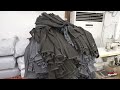 Distressed Jeans Mass Production Process. Korean Denim Jeans Factory