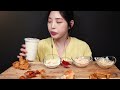 SUB)Mom's Touch Burgers With Crispy Fried Chicken, Cheese Sticks, and Fries Mukbang Asmr