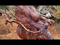 Red Wood Carving Dragon/The Process from Block to Artwork