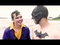 JOKER & BATMAN at the Beach vs Harley Quinn + Gotham Sirens