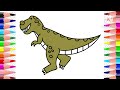 How to draw a cute dinosaur, easy and simple, step by step