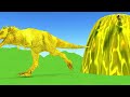 Paint Animals T-Rex Carnivores & Herbivores Dinosaurs Size Comparison 3D Fountain Crossing Cartoon
