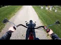 Absolutely destroying the cemetery with a motorized bicycle