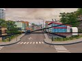 First-Person Sunset rush hour Bus-Ride through the whole city! | Cities: Skylines | Sunset Harbor