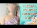 I sewed a swimsuit for curvy Barbie | With @elinefrit