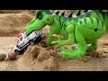 Rescue and find construction vehicles on sand | Dump truck excavator toy stories | BIBO TOYS