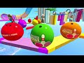 Long Slide Game With Elephant Gorilla Buffalo Hippopotamus Tiger - 3d Animal Game - Funny 3d Animals