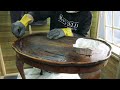 AMAZING WOODGRAIN Revealed when Restoring two small Tables