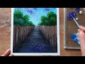 Easy Scenery Painting  🌳🌸/ Using Cardboard /Step by step painting