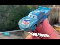 Disney Pixar Cars Falling into deep pool: Lightning McQueen, Dinoco king, Francasco, Jackson Storm