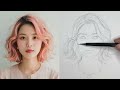How to draw a portrait using Loomis method | FRONT VIEW | portrait drawing