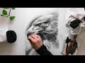 ASMR - Drawing an Eagle with Charcoal - No Talking