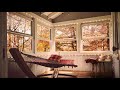 COZY Autumn Ambience:  relaxing reading room, gentle falling leaves, tea, birds, neighborhood sounds