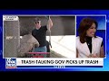 Jesse Watters: Gavin Newsom picks up literal garbage left behind from failing policies