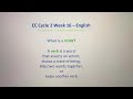 CC Cycle 2 Week 16 - English