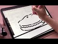 Fill your cute mini fridge with your iPad🍔| Square Tok Tok Paper Film ASMR✏️| eat late night