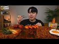 ASMR MUKBANG | Fried Chicken, black bean noodles, kimchi, sausage korean eating sound !