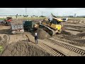 The Project Complet 100 % By Wheel Loader +Bulldozer SHANTUI With Dumptruck Unloading Sand