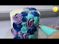 Cascading Buttercream Rosette Cake Decorating Tutorial