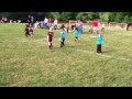 U5 soccer football girl scores a goal