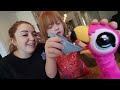 2 PiNK FLAMiNGO PETS!!  Adley and Niko Learn to feed and potty train new pretend pet animal friends