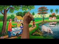 Summer Season Scenery Painting|Beautiful Indian Village Scenery Painting With Earthwatercolor