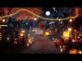 Autumn Village Halloween Ambience 🎃Spooky Sound, Night Nature Sound, Crunchy Leaves and White Noise