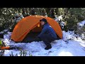 Wild Camping at a Stunning Lake - Cozy CAMPFIRE in the Snow