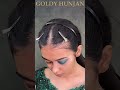 Uncut tutorial of Reception Bridal Makeup with green glittery eyes @GoldyHunjan_MakeupAcademy