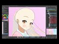 Shiina Mahiru Fanart Live2D Illustration Process Timelapse | Krita, Live2D Cubism, After effect