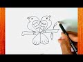 How to draw a bird step by step (very easy) | সহজে পাখি আঁকা শিখুন | bird drawing | Drawing Bird