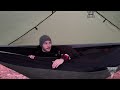 Solo Hammock Camping in Heavy Rain - Tarp Shelter Overnight