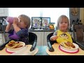 Twins try chili cheese dog