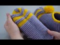 Simple knitted slippers - a detailed tutorial!