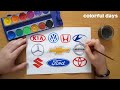 TOP 10 Most popular car logos - Logo drawing by hand (Chevy, Vw, Kia, Toyota, Ford, ...etc)