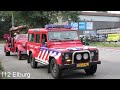 Kapotte brandweer oldtimer wordt gesleept | Vele (Duitse & VS)brandweer & hulpdiensten met spoed