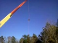 Repelling off a boom truck