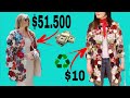 DIY Thrift Flip Ideas Turning Old Jacket into Dolce Gabbana's One with fabric recycle