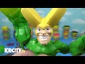 Spiderman vs Hulk Superhero Play-doh Surprise Egg! by KidCity