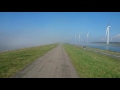 Riding over the Oesterdam in The Netherlands