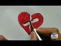 How to draw a Broken 💔Heart 🥺Step by Step | Love Drawings Tutorials