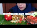 MUKBANG AYAM BAKAR 1 EKOR SAMBEL MERAH REBUS DAUN SINGKONG TIMUN PAPRIKA SALADA