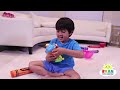 Ryan Pretend Play and Learn Colors with Giant Crayons Egg Surprise Toys!