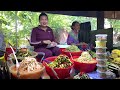 Very Popular Cambodian Street Food at Kien Svay Krao Resort | Fried Chicken, Grilled Fish & More