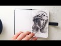 ASMR quick sketching with charcoal pencils , tingling sounds  (no talking)