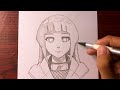 How to draw Hinata easy step by step