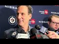 First media scrum with new Winnipeg Jets head coach Scott Arniel