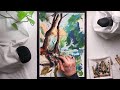 ASMR  Drawing lakeside trees with pastels ✨ no talking