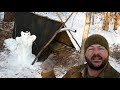 Solo Overnight Building a DIY Tent and Paint Can Stove For $20 In The Snow and Kielbasa Cheese Dip